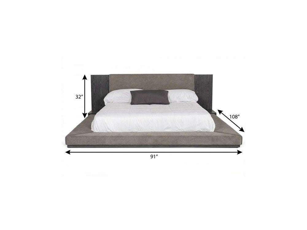 Gray Upholstered California King Bed Frame HomeRoots