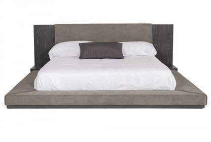 Gray Upholstered California King Bed Frame HomeRoots