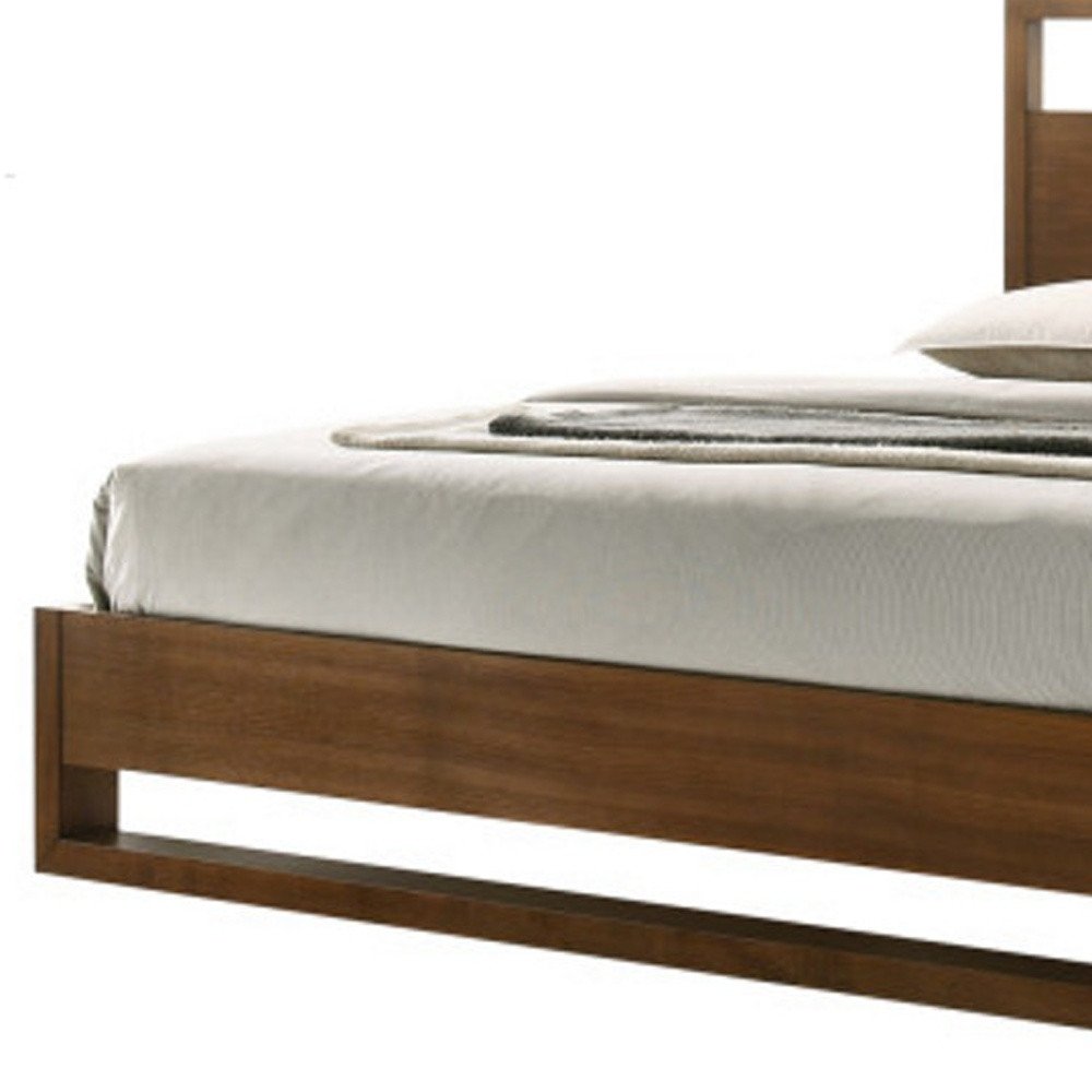 Brown Wood Queen Bed Frame HomeRoots