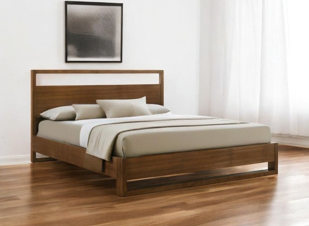 Brown Wood King Bed Frame HomeRoots