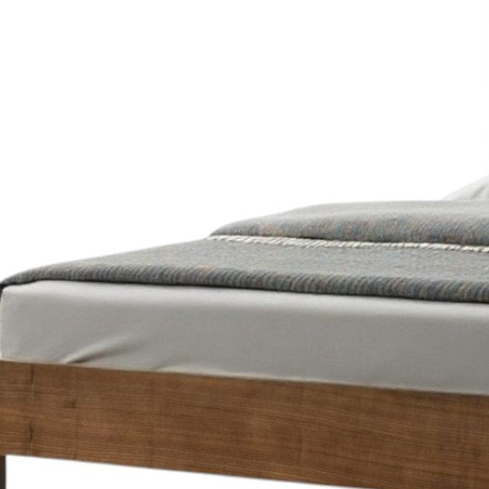 Brown and Gray Wood Tufted Upholstered Queen Bed Frame HomeRoots
