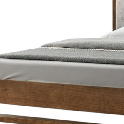 Brown and Gray Wood Tufted Upholstered King Bed Frame HomeRoots