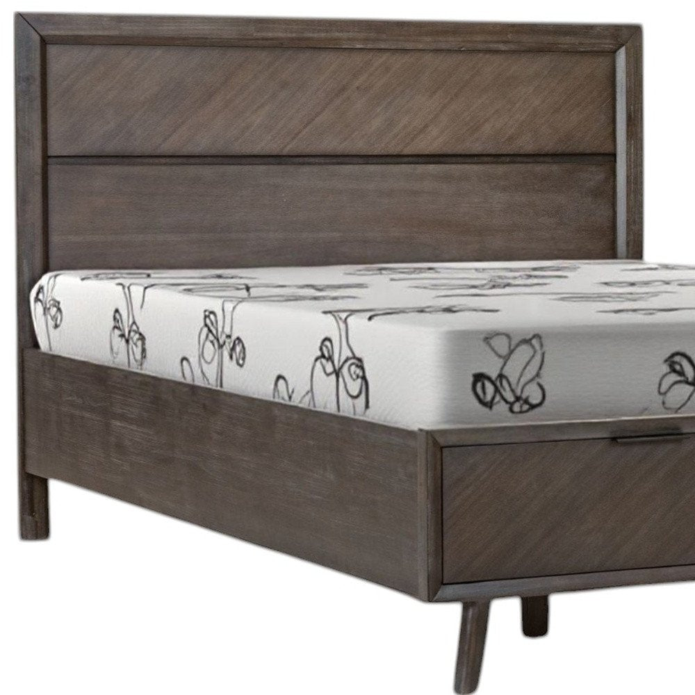 Dark Brown Solid Wood Queen With Two Drawers Bed Frame HomeRoots