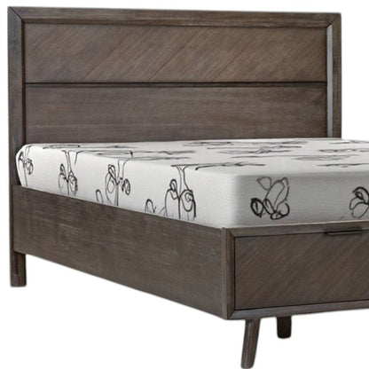 Dark Brown Solid Wood Queen With Two Drawers Bed Frame HomeRoots