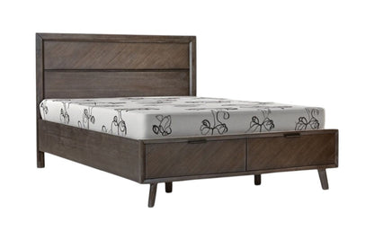Dark Brown Solid Wood Queen With Two Drawers Bed Frame HomeRoots