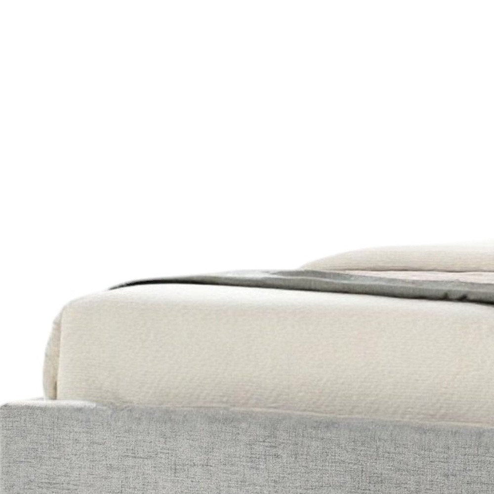 Brown and Gray Wood Upholstered Queen Bed Frame HomeRoots