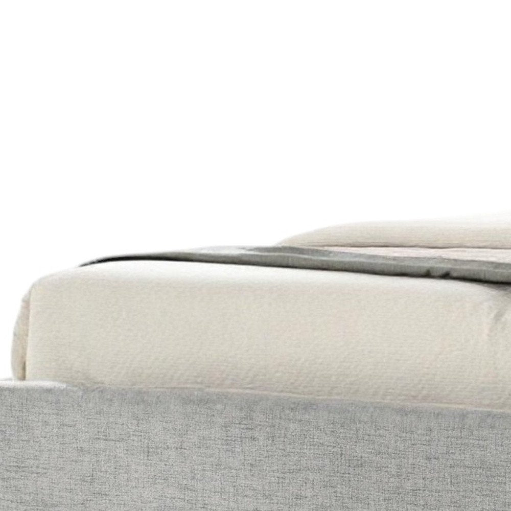 Brown and Gray Wood Upholstered King Bed Frame HomeRoots