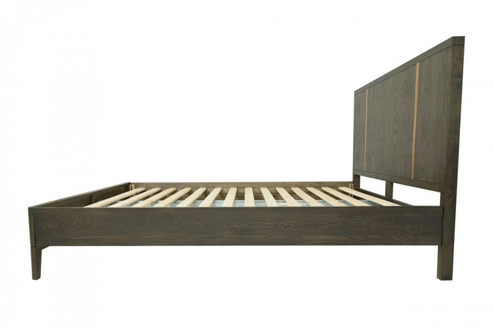 Brown and Gold Wood King Bed Frame HomeRoots
