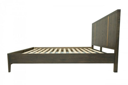 Brown and Gold Wood King Bed Frame HomeRoots
