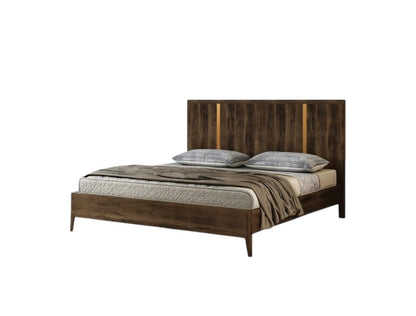Brown and Gold Wood King Bed Frame HomeRoots