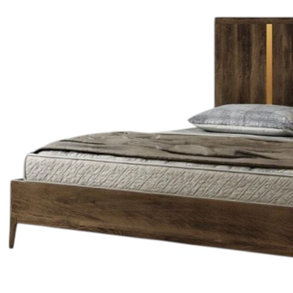 Brown and Gold Wood King Bed Frame HomeRoots