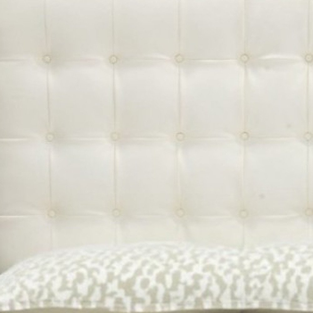 Brown and White Wood And Tufted Faux Leather Queen Bed Frame HomeRoots
