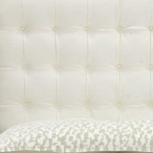 Brown and White Wood And Tufted Faux Leather Queen Bed Frame HomeRoots