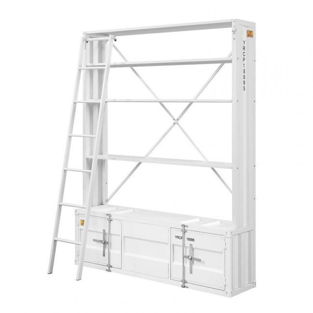 White Three Tier Bookcase HomeRoots