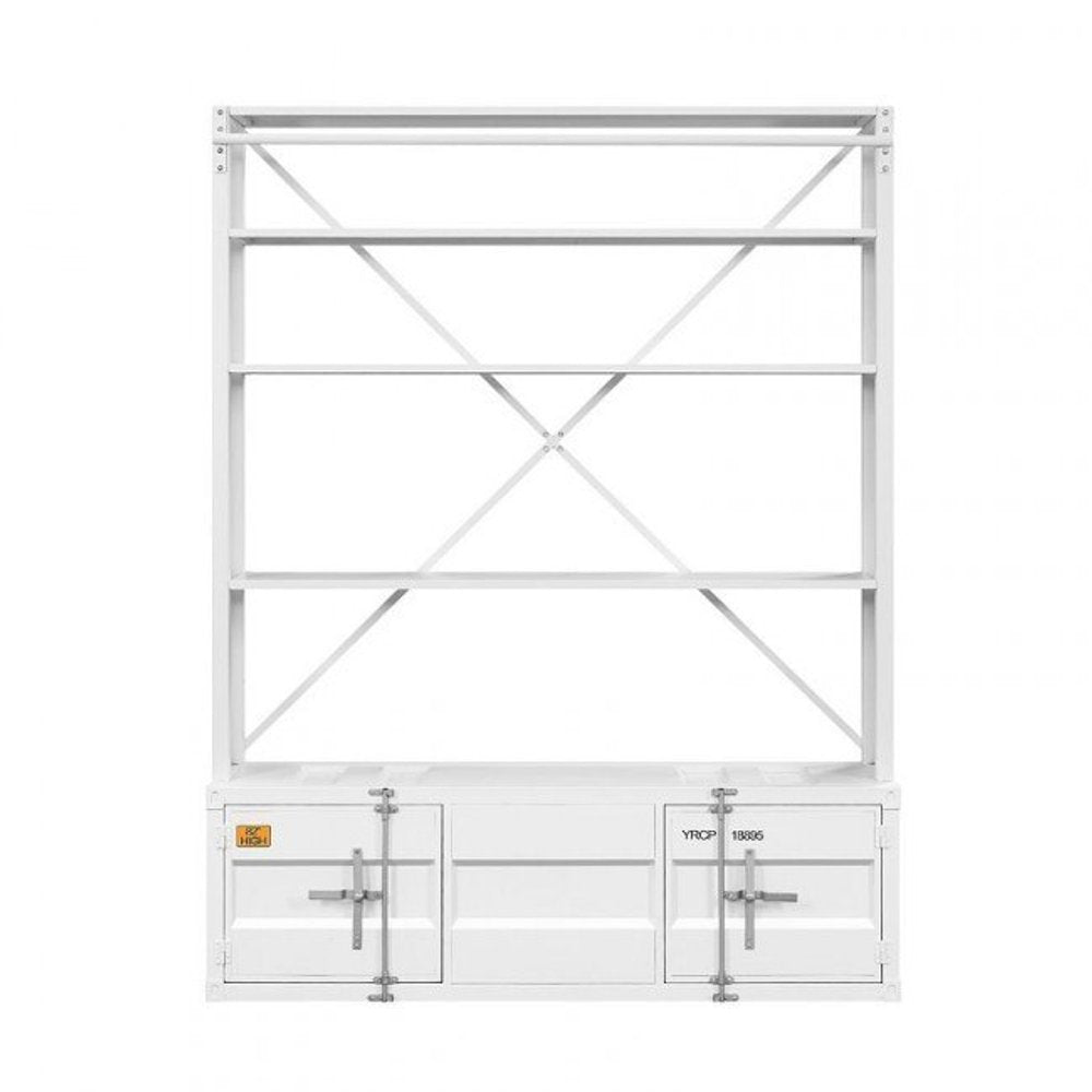 White Three Tier Bookcase HomeRoots