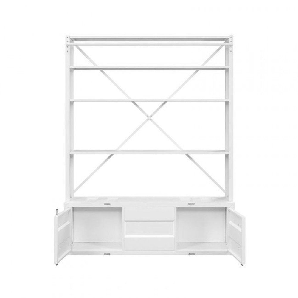 White Three Tier Bookcase HomeRoots