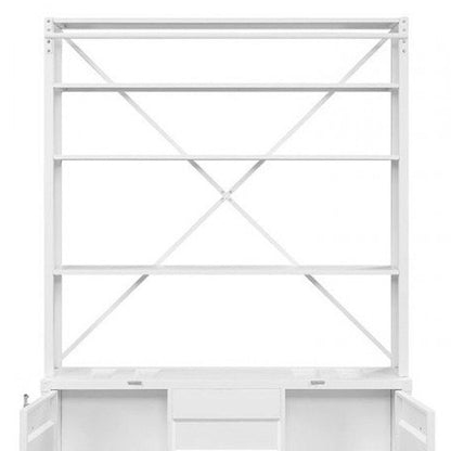 White Three Tier Bookcase HomeRoots