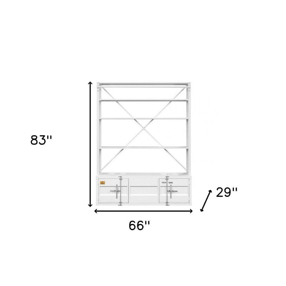 White Three Tier Bookcase HomeRoots