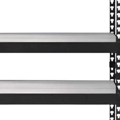 48" Black And Natural Metal and Wood Adjustable Four Tier Bookcase HomeRoots