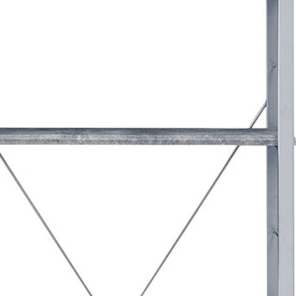 54" Gray And Silver Metal and Wood Four Tier Etagere Bookcase HomeRoots