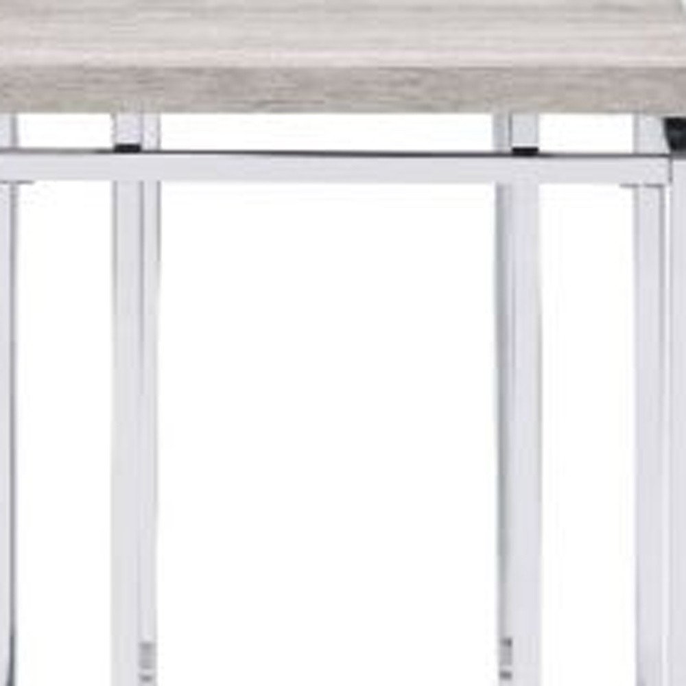 24" Chrome And Natural Oak Manufactured Wood And Metal Square End Table HomeRoots