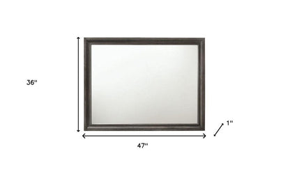 36" Gray Wood Framed Mounted Dresser Mirror HomeRoots