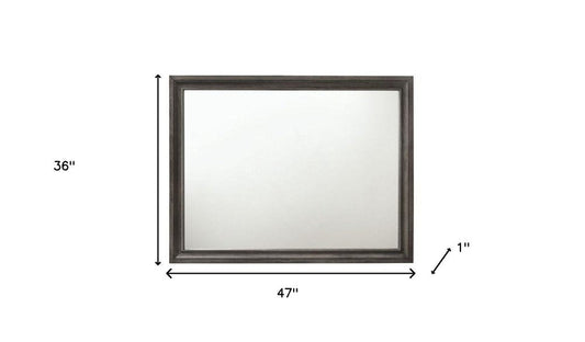 36" Gray Wood Framed Mounted Dresser Mirror HomeRoots