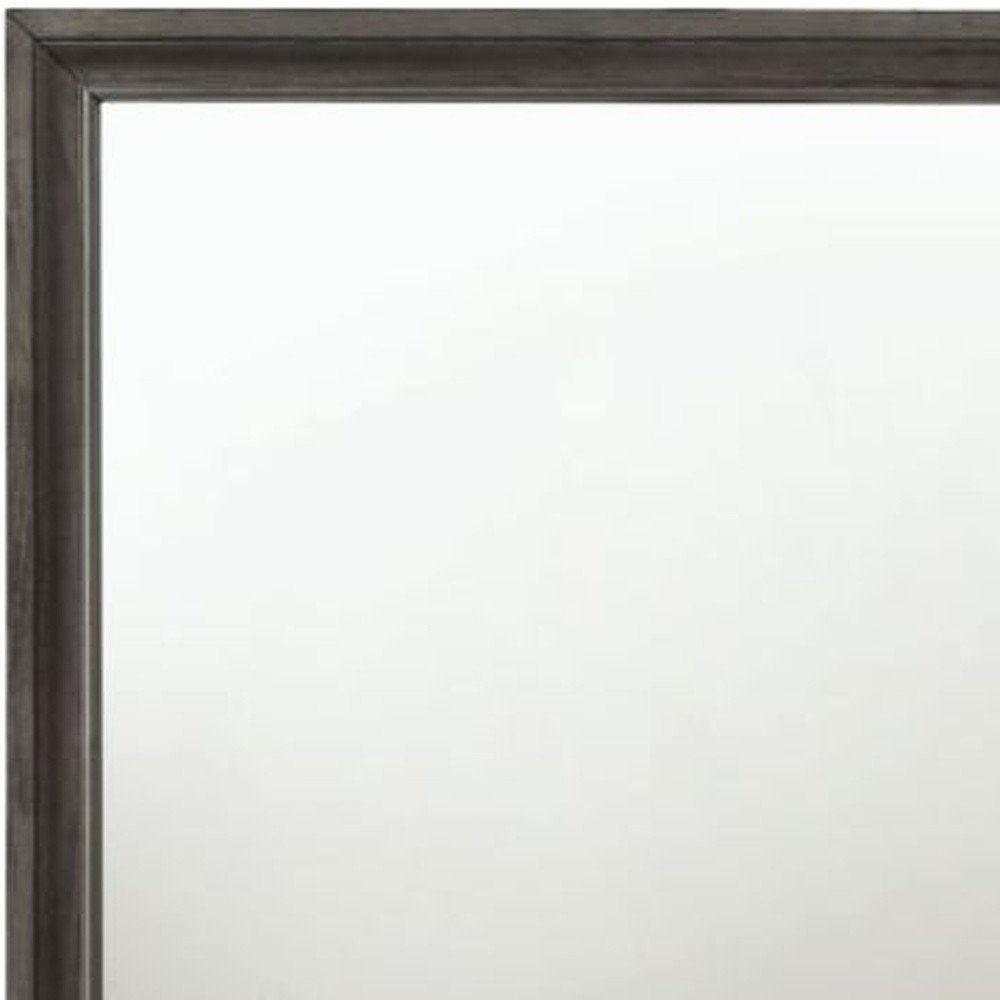 36" Gray Wood Framed Mounted Dresser Mirror HomeRoots
