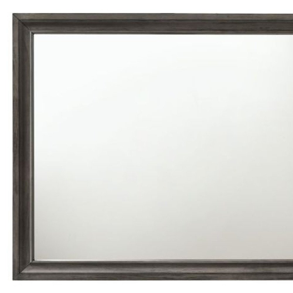 36" Gray Wood Framed Mounted Dresser Mirror HomeRoots
