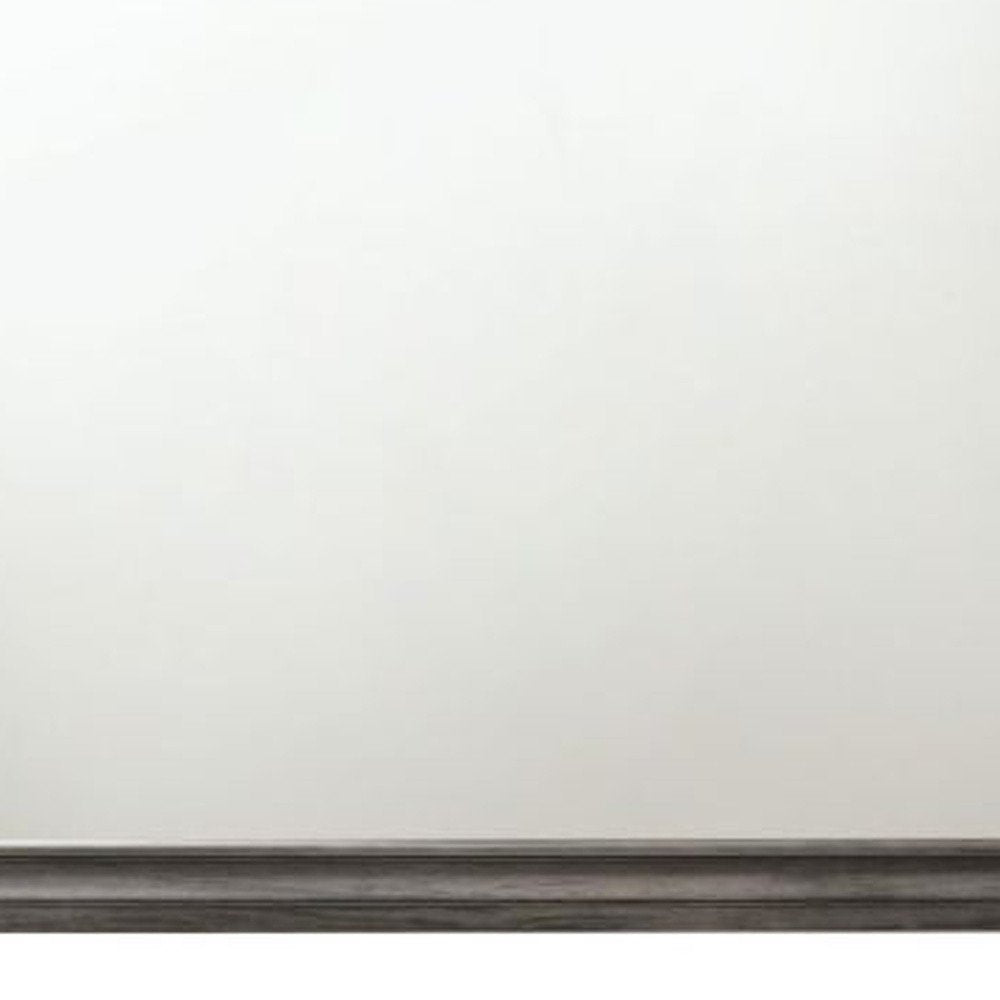 36" Gray Wood Framed Mounted Dresser Mirror HomeRoots