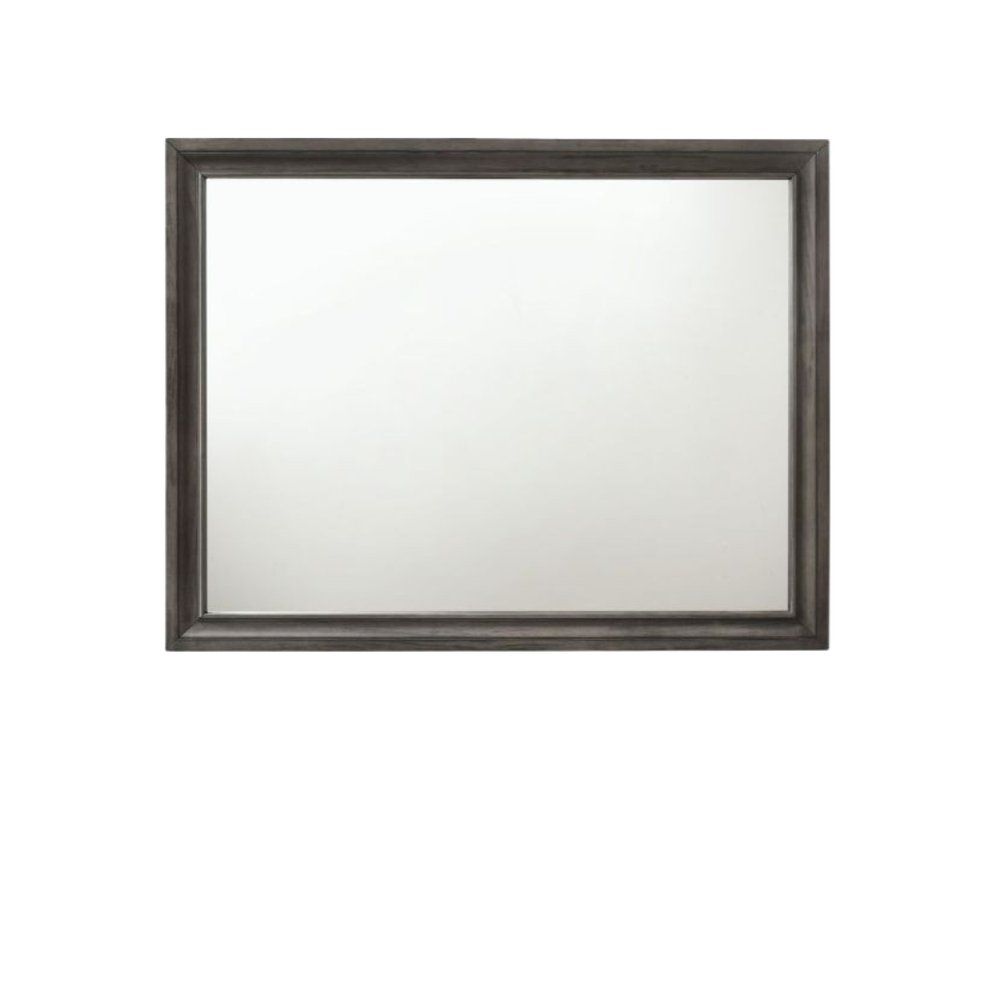 36" Gray Wood Framed Mounted Dresser Mirror HomeRoots