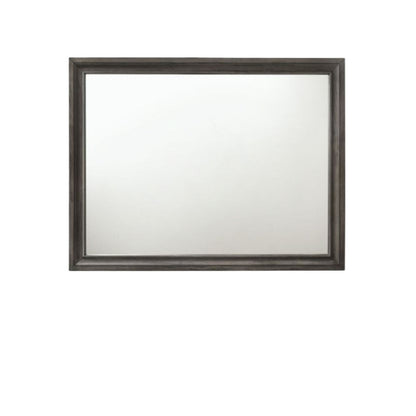36" Gray Wood Framed Mounted Dresser Mirror HomeRoots