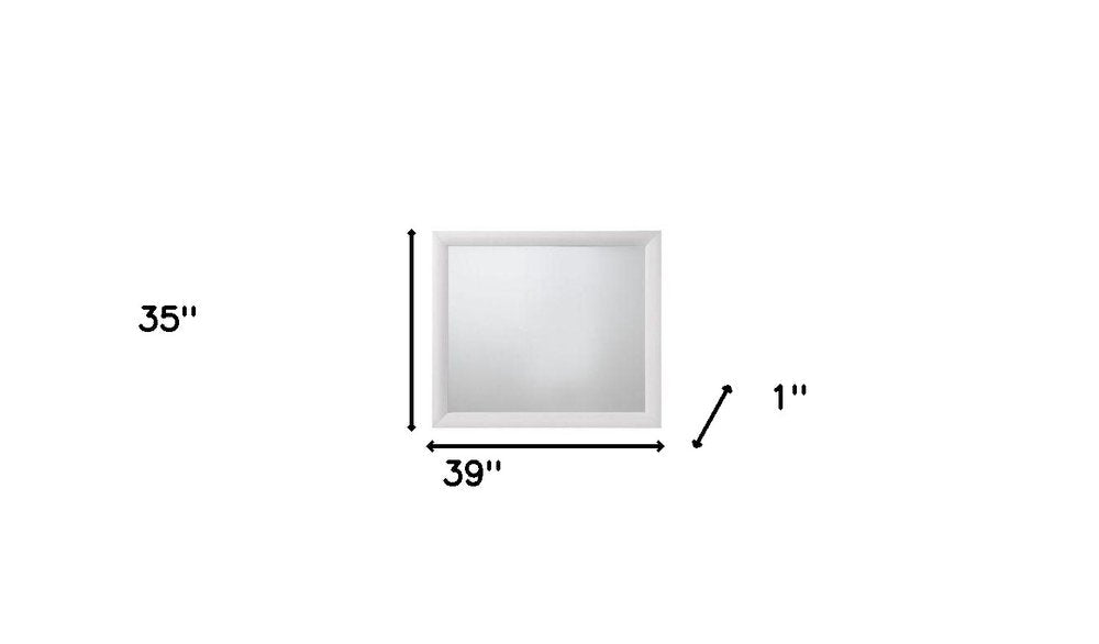 35" White Square Wood Framed Mounted Dresser Mirror HomeRoots