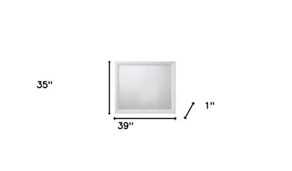 35" White Square Wood Framed Mounted Dresser Mirror HomeRoots