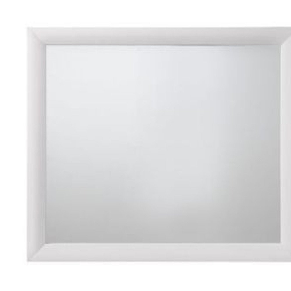 35" White Square Wood Framed Mounted Dresser Mirror HomeRoots
