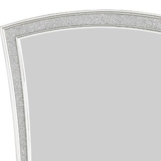 44" Platinum Abstract Wood Framed Mounted Dresser Mirror