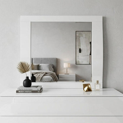 37" White Wood Framed Mounted Dresser Mirror HomeRoots
