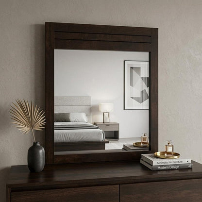 37" Mahogany Wood Framed Dresser Mirror HomeRoots