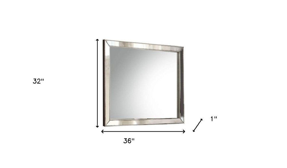 32" Platinum Wood Framed Mounted Dresser Mirror HomeRoots