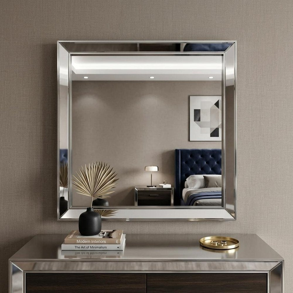 32" Platinum Wood Framed Mounted Dresser Mirror HomeRoots