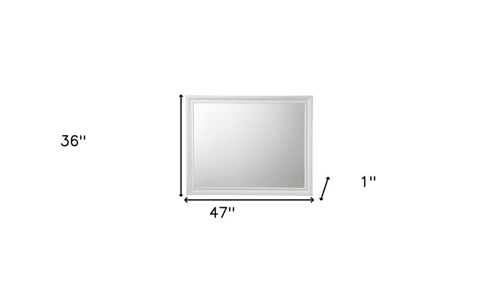 36" White Wood Framed Mounted Dresser Mirror HomeRoots