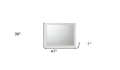 36" White Wood Framed Mounted Dresser Mirror HomeRoots