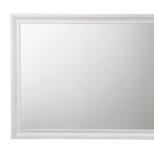 36" White Wood Framed Mounted Dresser Mirror HomeRoots