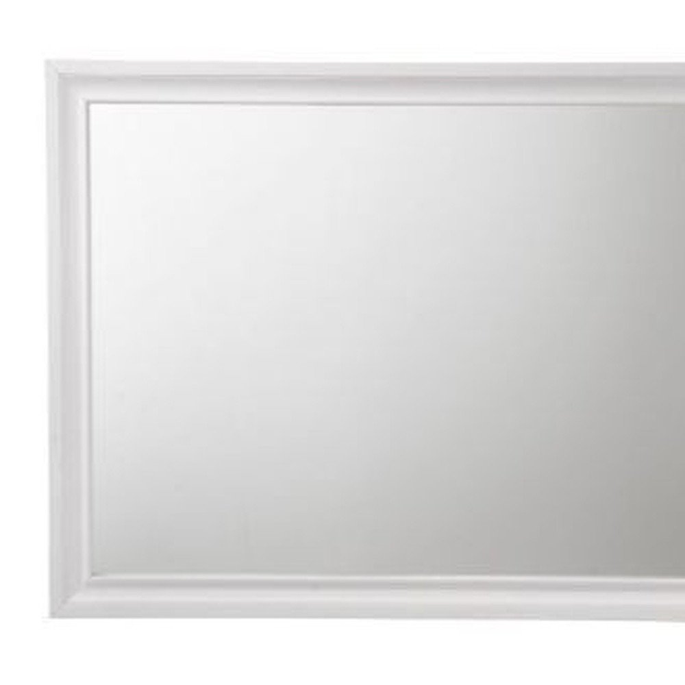 36" White Wood Framed Mounted Dresser Mirror HomeRoots