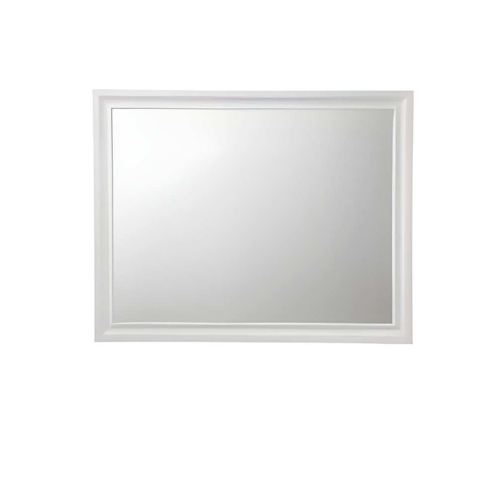 36" White Wood Framed Mounted Dresser Mirror HomeRoots