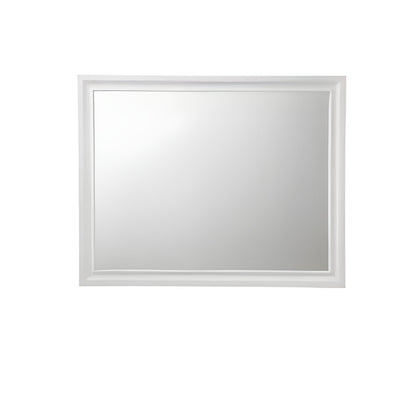 36" White Wood Framed Mounted Dresser Mirror HomeRoots