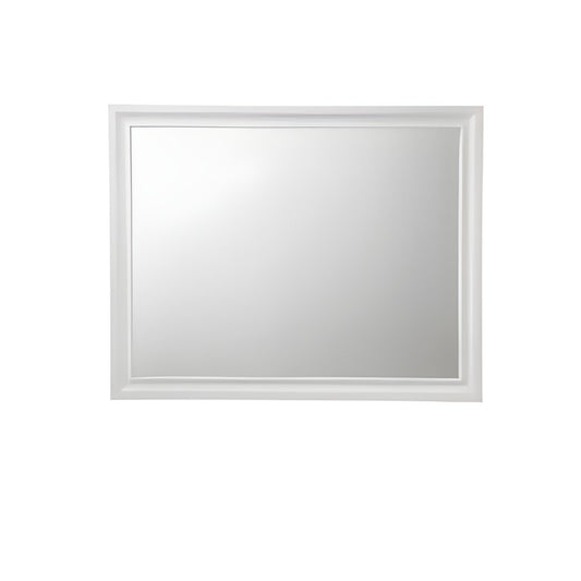 36" White Wood Framed Mounted Dresser Mirror HomeRoots