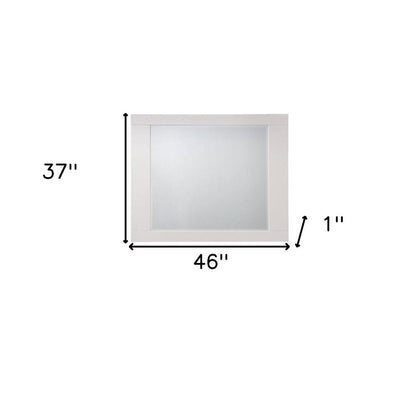 37" White Square Wood Framed Mounted Dresser Mirror HomeRoots