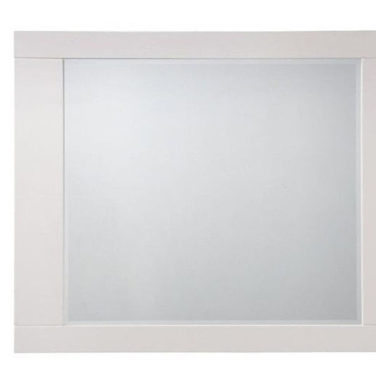 37" White Square Wood Framed Mounted Dresser Mirror HomeRoots