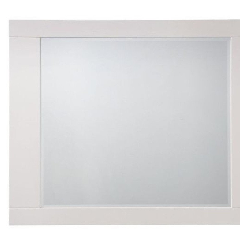 37" White Square Wood Framed Mounted Dresser Mirror HomeRoots